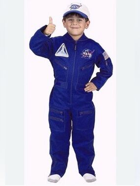Kids Sz Tall 2-3 Blue NASA Space Camp Flight Suit, Aviator Coveralls Air Force